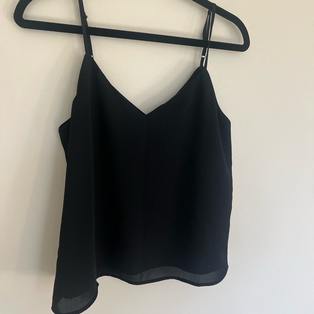 Banana Republic silky black cropped tank, size extra small